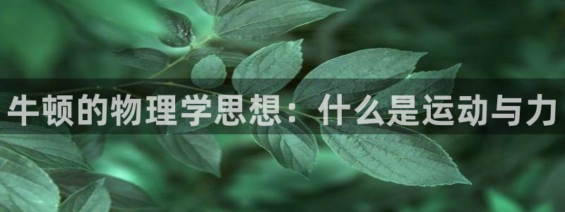 速球体育正规不：牛顿的物理学思想：什么是运动与力
